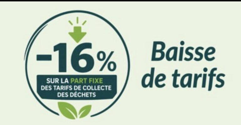 La part fixe des tarifs de collecte des déchets baisse de 16 %
